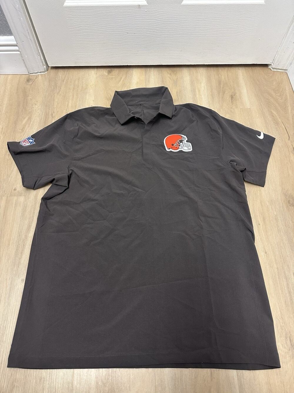 Nike On Field Cleveland Browns NFL Brown Men's Polo Size L Chris Polian